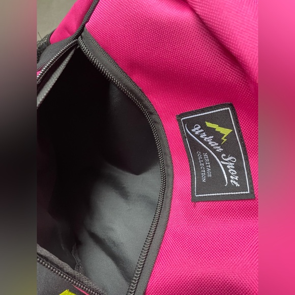 NEW 7pc Urban Sport Backpack Book Bag Heritage Collection Pink Neon Black Kids - Picture 7 of 10